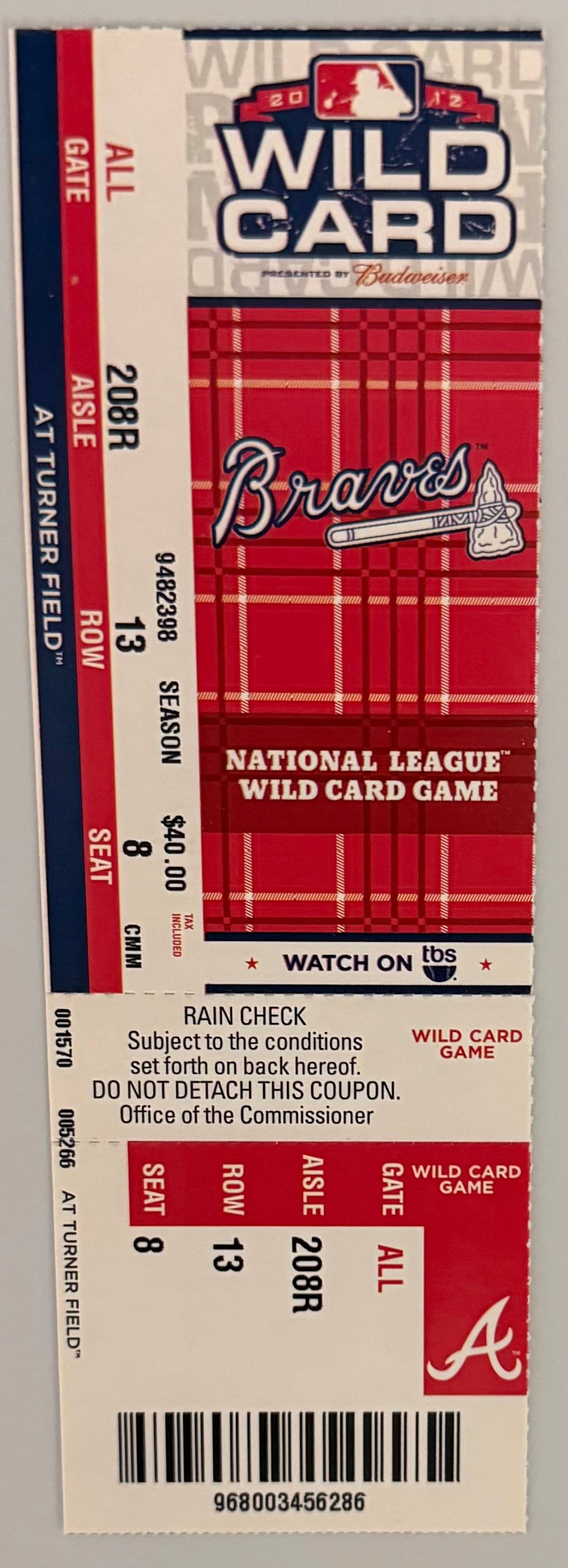 October 5, 2012, National League Wildcard, Chipper Jones Final Game