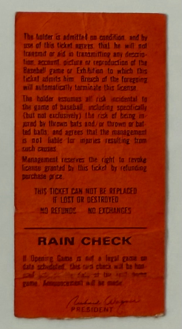 1980 Cincinnati Reds Opening Day Game, Unknown Autograph