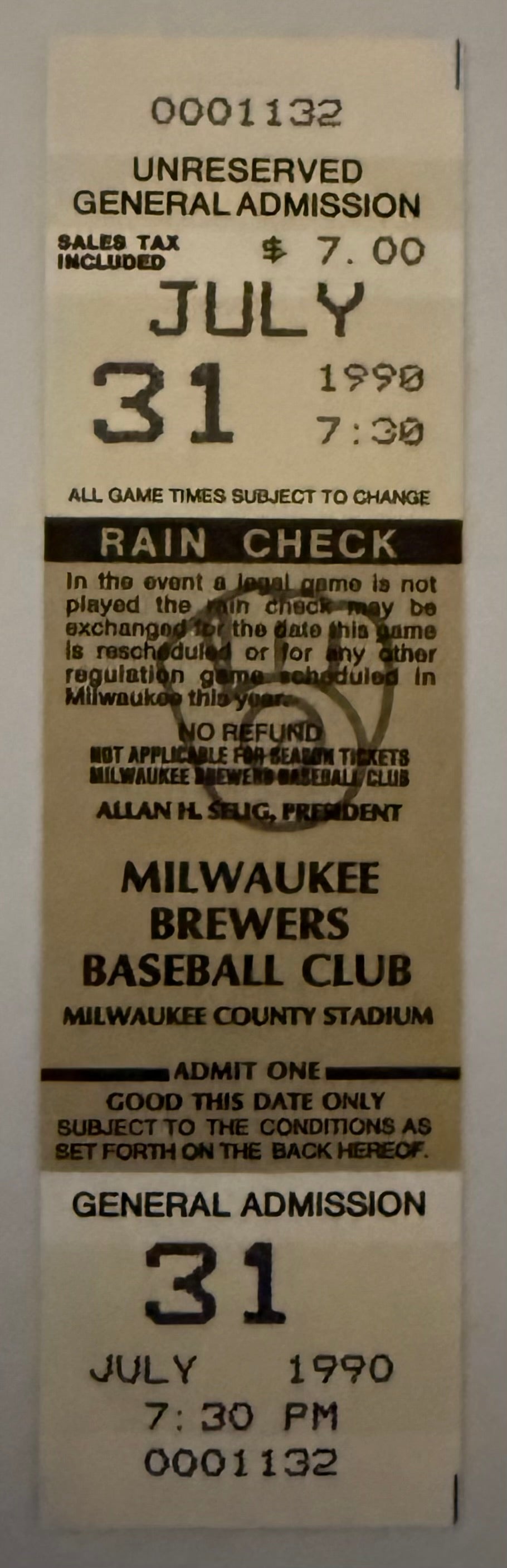 1990 Nolan Ryan Achieves Milestone 300th Career Win Full Ticket July 30, 1990