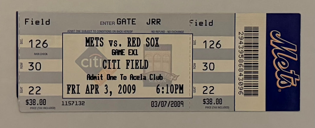 2009 First Game Ever at Citi Field, Mets versus Red Sox, April 3, 2009