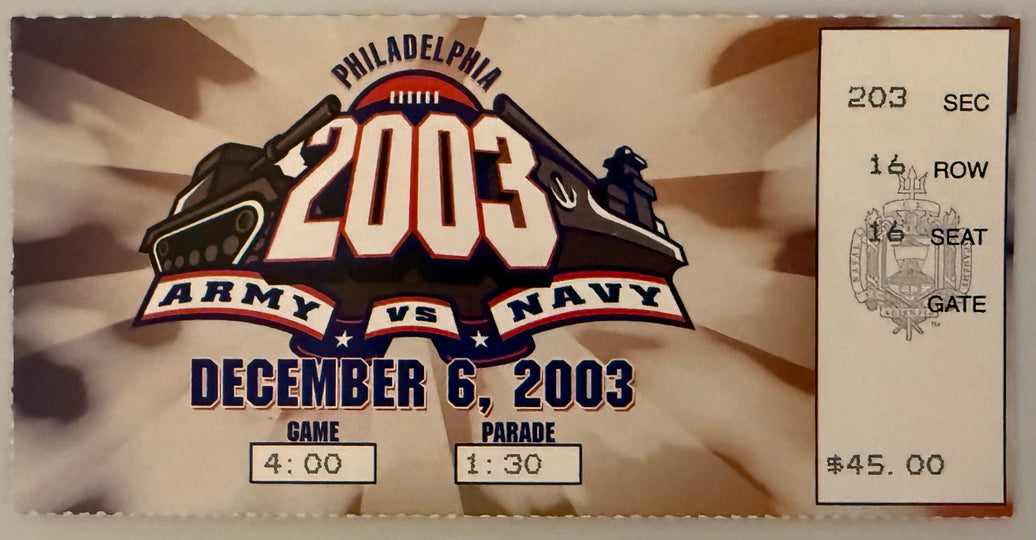 December 6, 2003, Army Navy Football Game, Philadelphia, PA