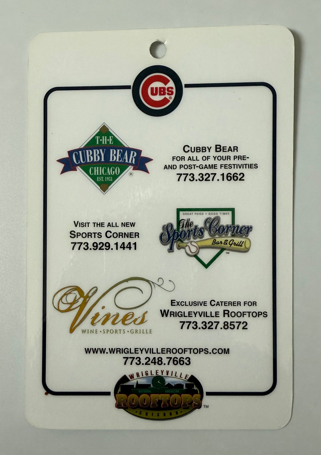 2010 Wrigleyville Rooftops Pass, Cubs versus Pirates, May 14, 2010