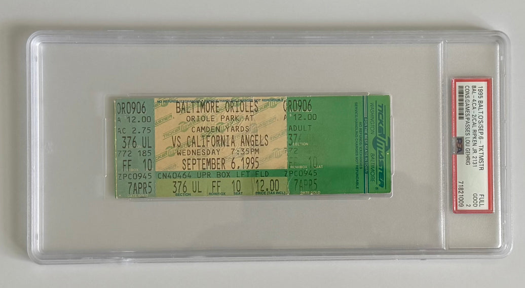1995 Baltimore 4 California 2, Cal Ripken Jr 2131 Consecutive Games, Passes Lou Gehrig, 9/6/95