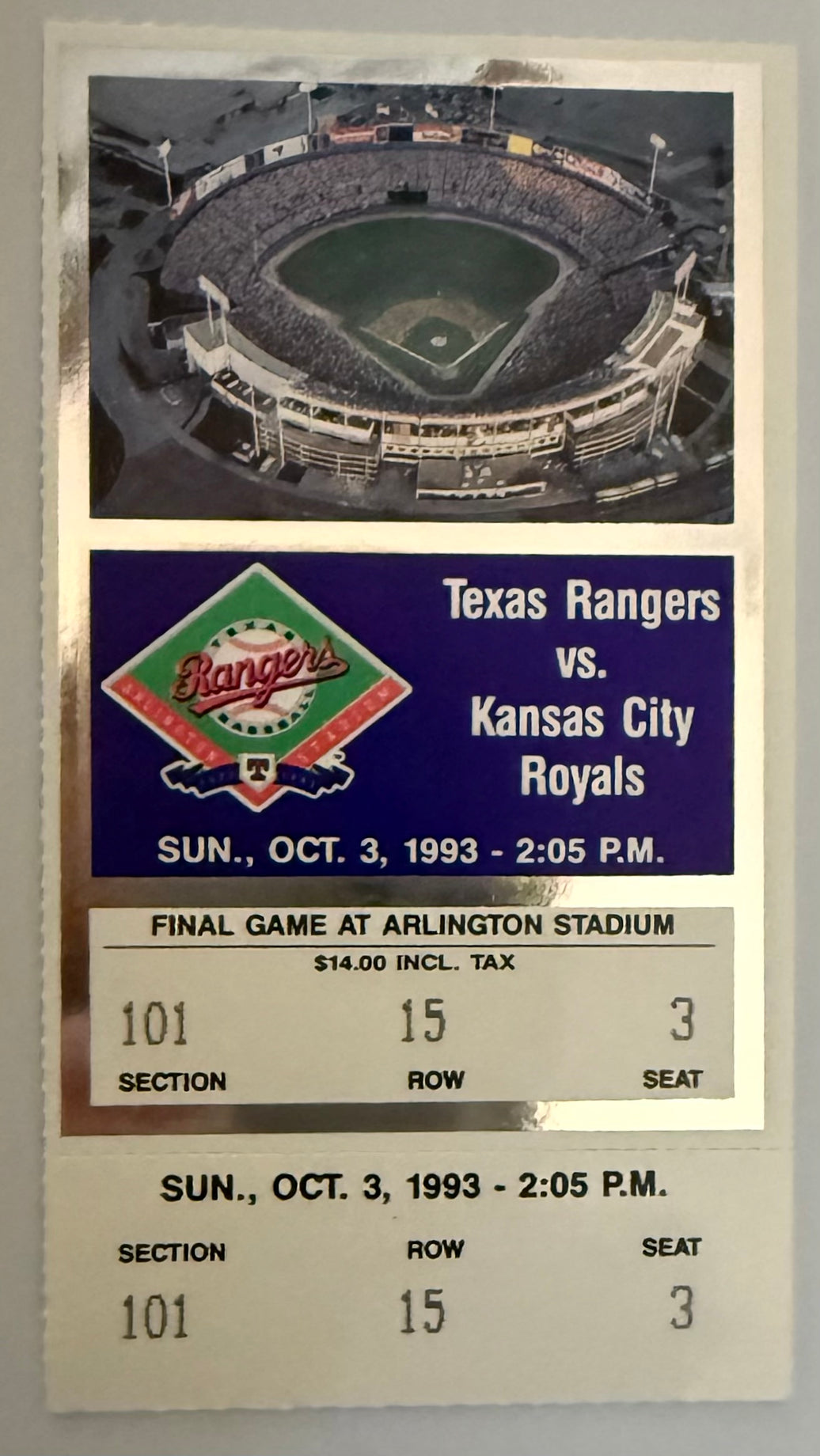 10/3/1993 Final Game George Brett