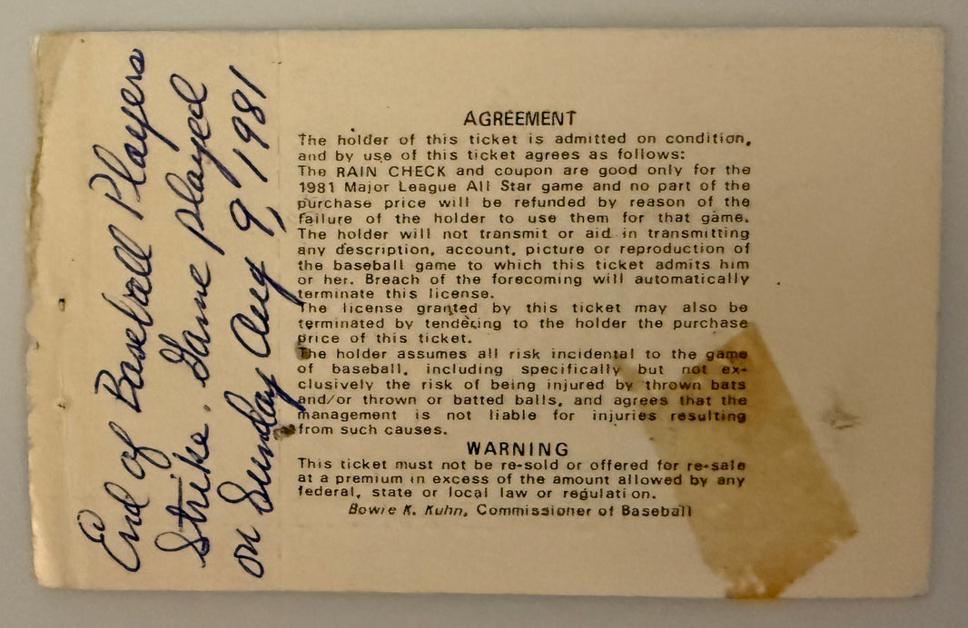 July 14, 1981, MLB ASG, Cleveland Stadium, Gary Carter-2 HRS-MVP