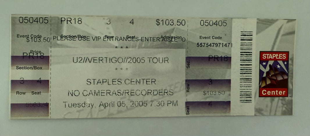 U2 at the Staples Center, April 5, 2005