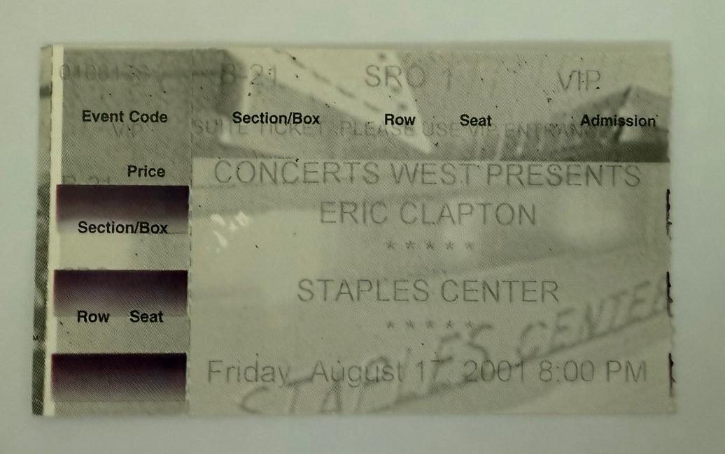 2001 Eric Clapton at the Staples Center in Los Angeles, August 17, 2001