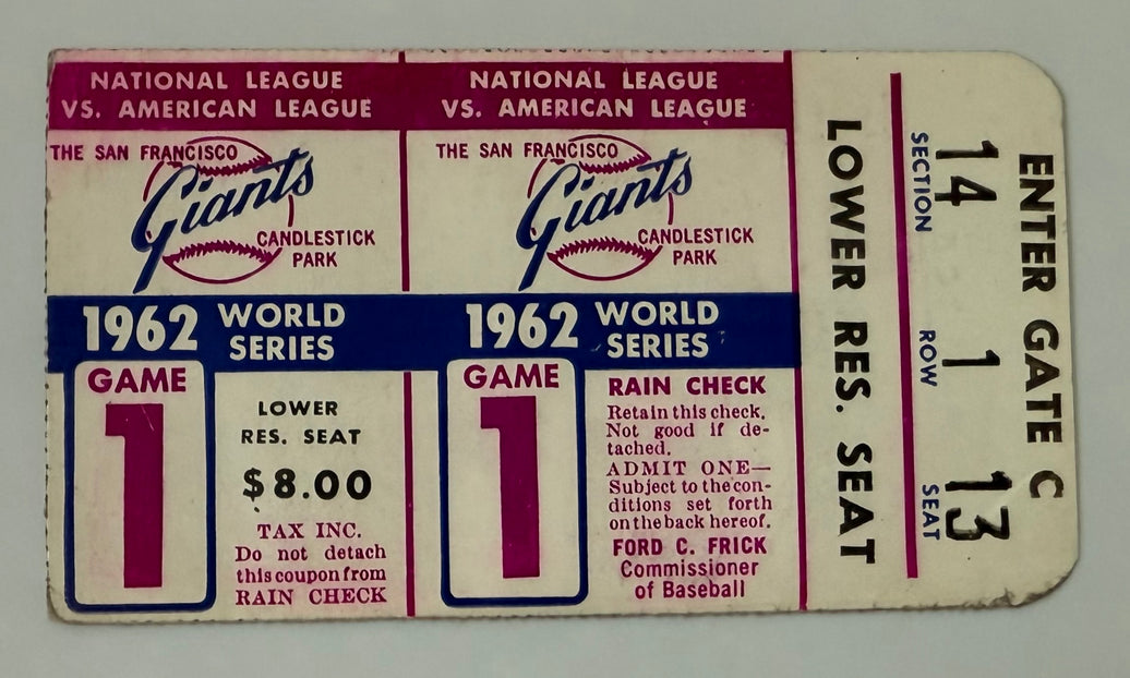 1962 World Series Game 1, 10/4/62, Yankees Defeat Giants