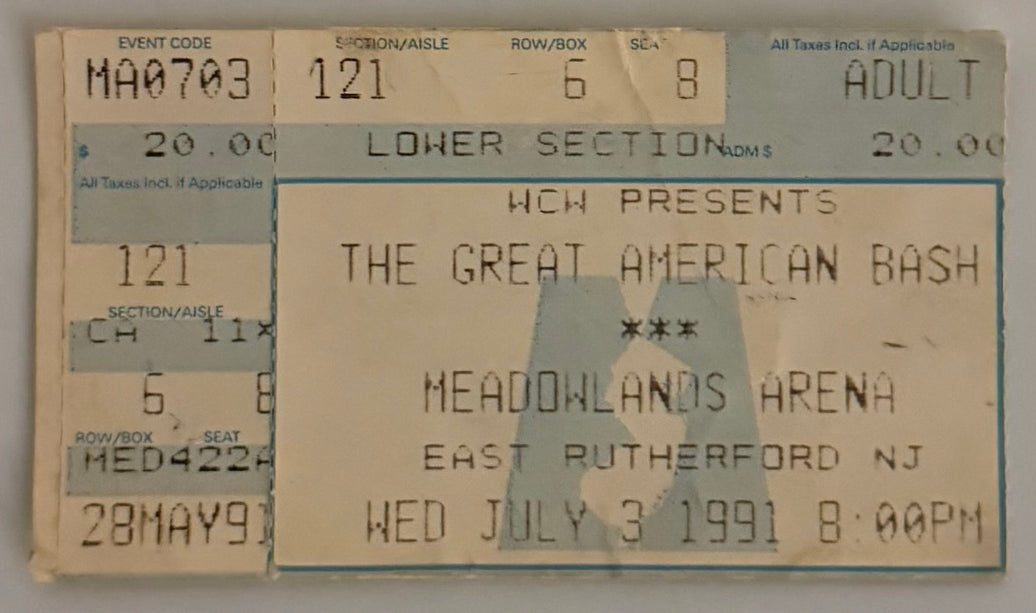 July 3, 1991, WCW at the Meadowlands Great American Bash Tour, Condition