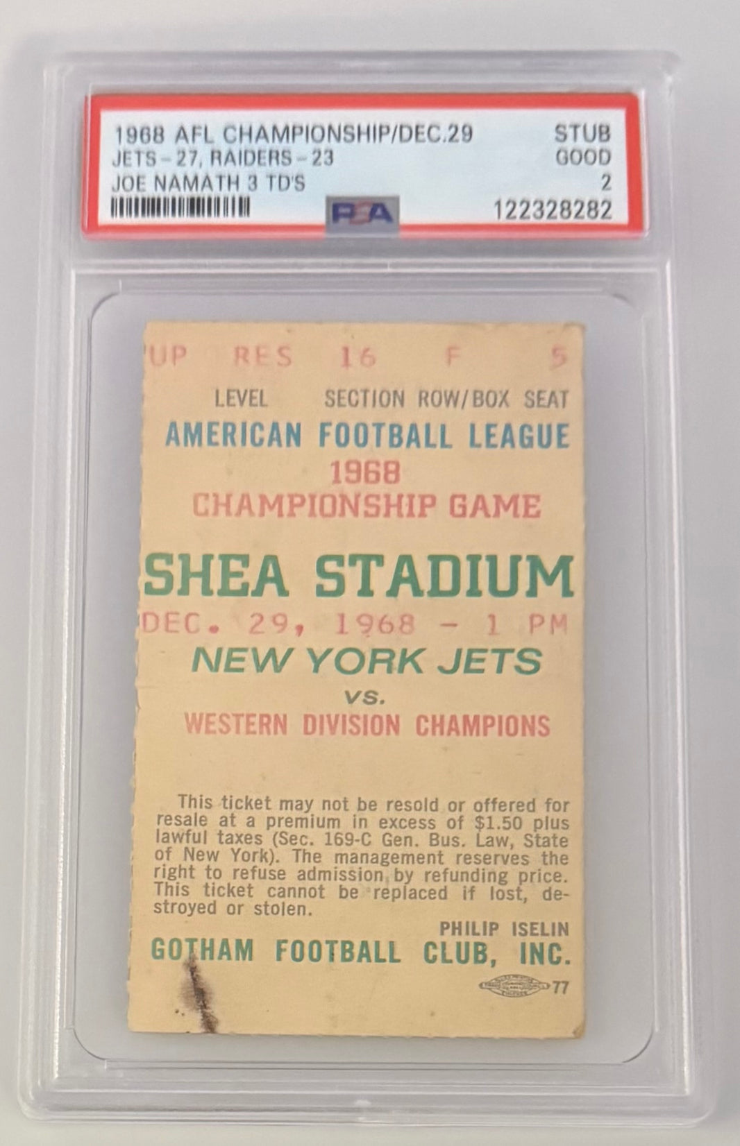 December 29, 1968, 1968 AFL Championship, Jets 27 - Raiders 23, Namath Three TD's