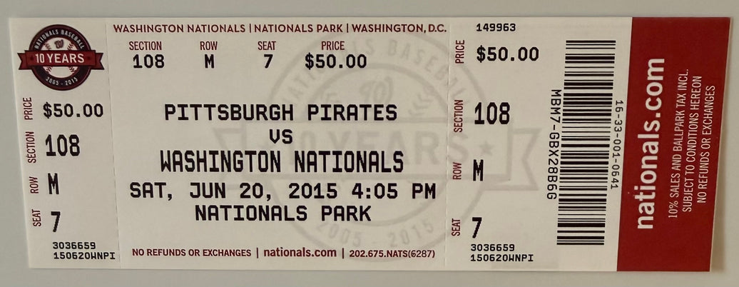 June 20, 2015, Max Scherzer No Hitter