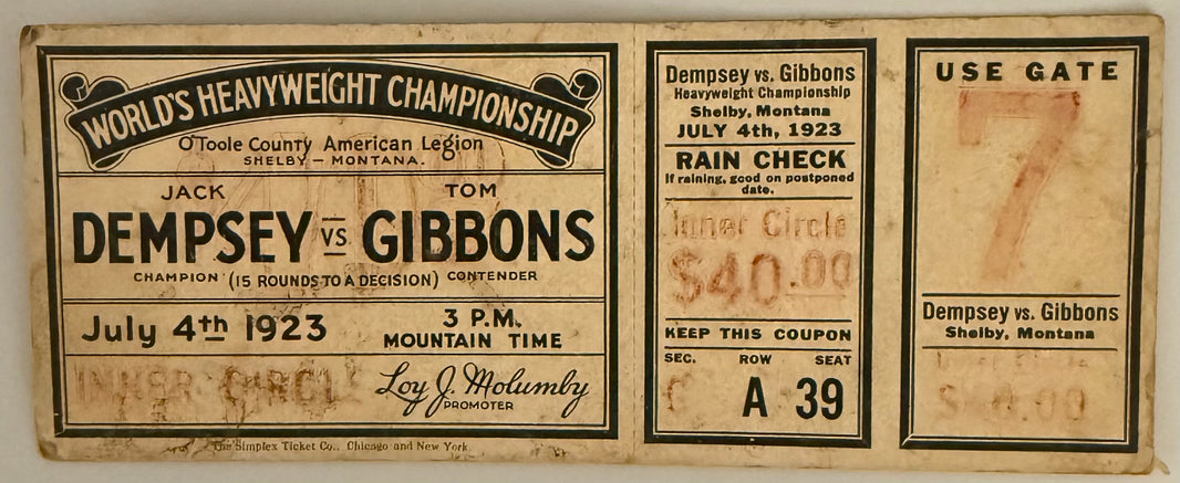 July 4, 1923, Dempsey - Gibbons Heavyweight Fight, The Fight that Broke a Town
