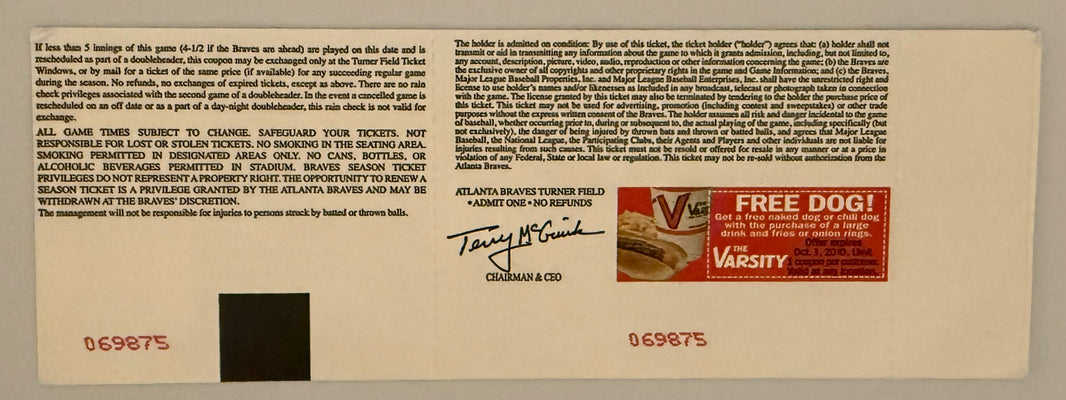 October 3, 2010, Final Game for Braves Manager Bobby Cox and Billy Wagner
