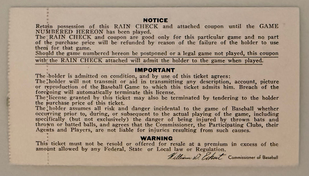 1968 World Series Ticket Stub Game 2, St. Louis Cardinals versus Detroit Tigers, Mickey Lolich Winning Pitcher