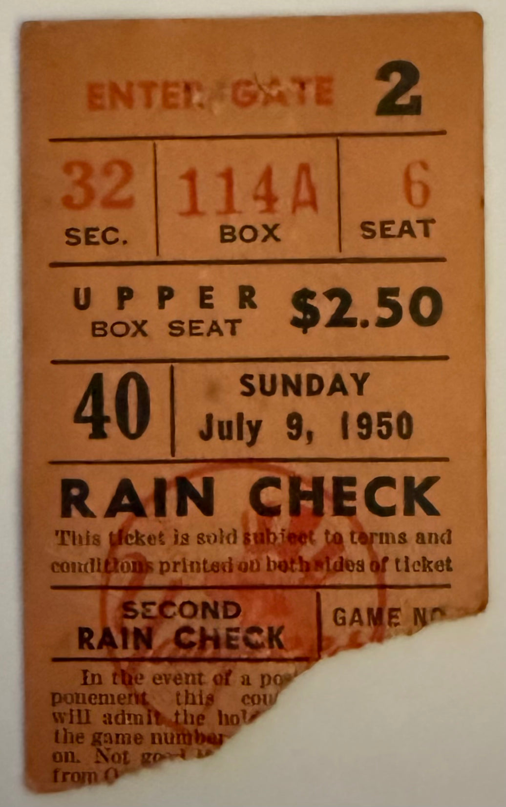 July 9, 1950, Yankees 3 - Red Sox 1, Joe DiMaggio - Ted Williams