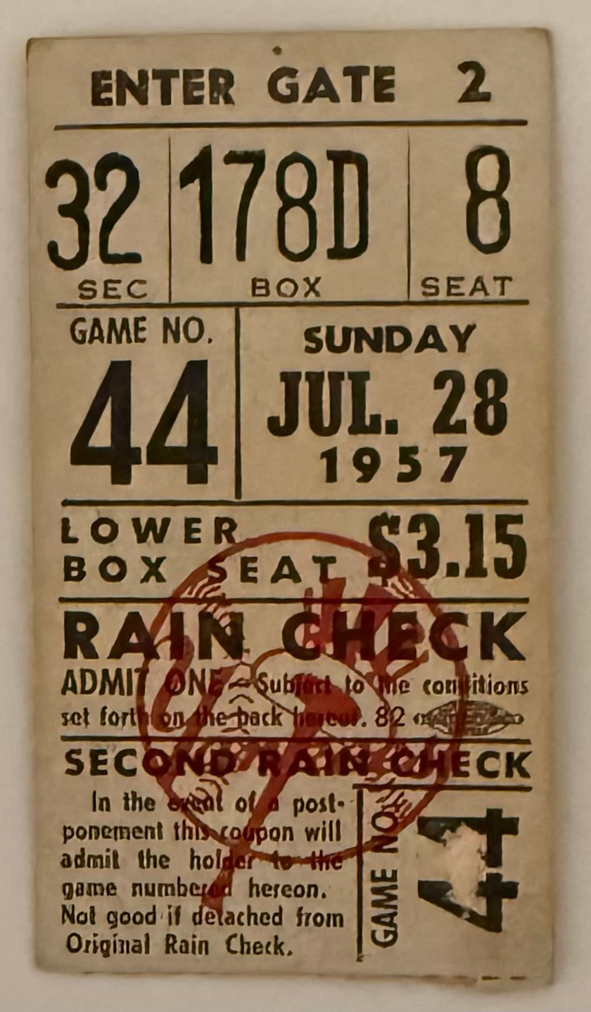 July 28, 1957, Tigers at Yankees Doubleheader