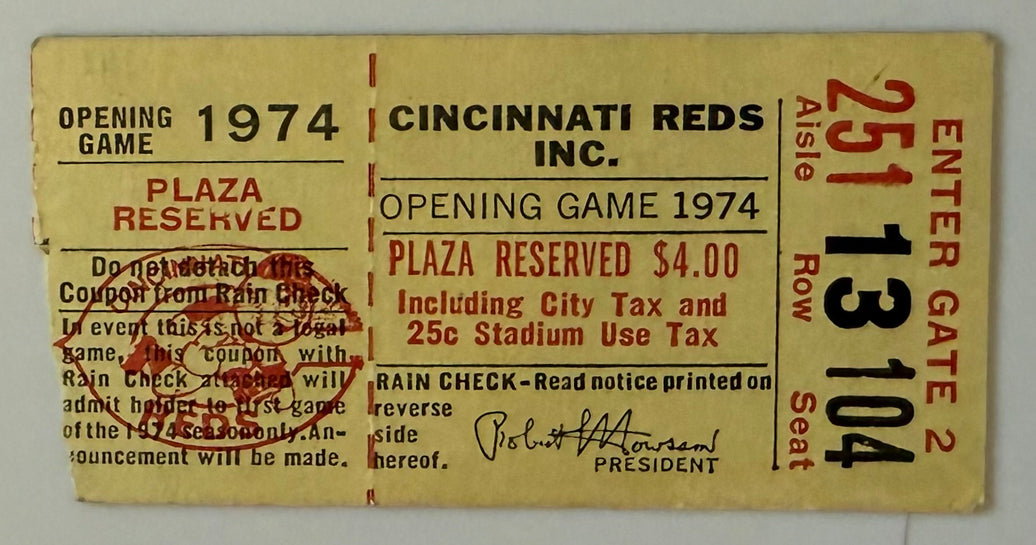 1974 Cincinnati Reds Opening Day, Hank Aaron Ties Babe Ruth Record of 714, Marty Brennaman Debut