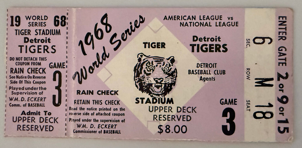 1968 World Series Game 3, Tigers Beat Cardinals 4 Games to 3