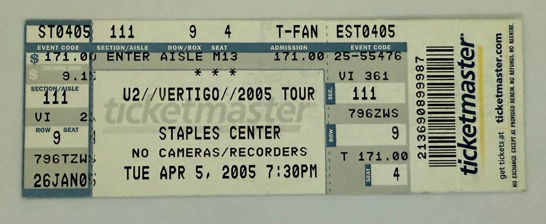 2005 U2 at the Staples Center, April 5, 2005