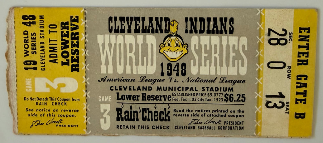 1948 World Series Game 3, Slight Back Damage