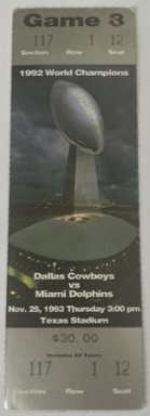 Thanksgiving Day Football Ticket Stubs: Little Paper Windows Into NFL History
