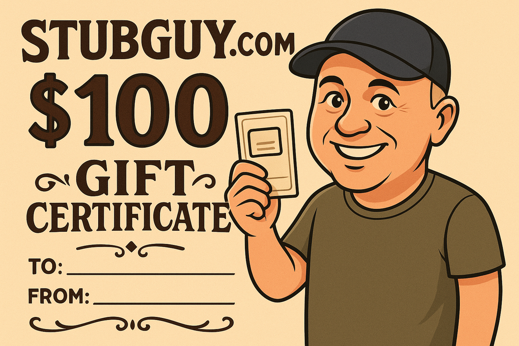 Your Favorite Ticket Stub Could Win You A $100 STUBGUY.COM GIFT CERTIFICATE