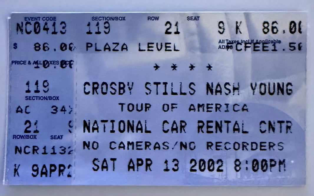 April 13, 2002, Crosby, Stills, Nash and Young, Fort Lauderdale Florida