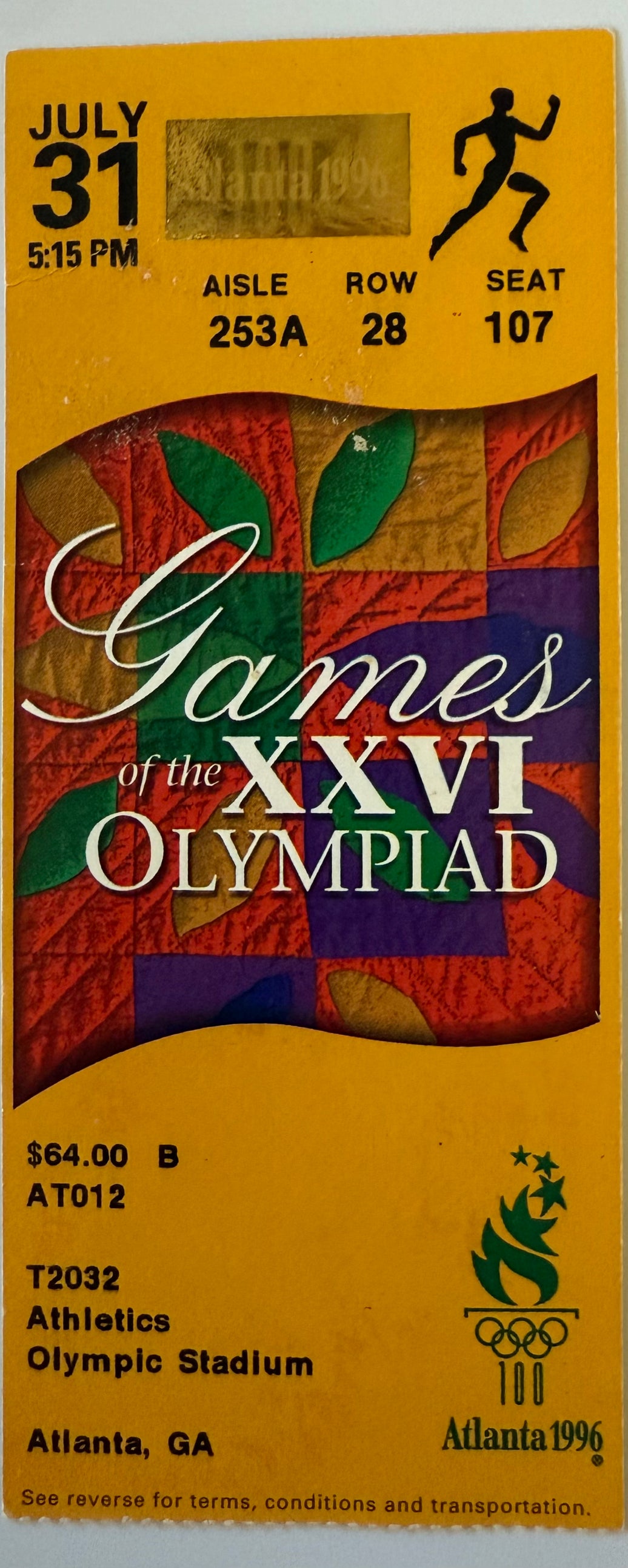 1996 Men's Athletics at Atlanta Olympic Games, July 31, 1996