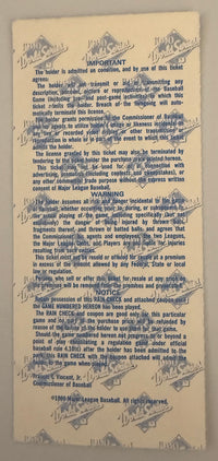 1990 World Series Game 2, Cincinnati Reds versus Oakland, Signed by Eric Davis