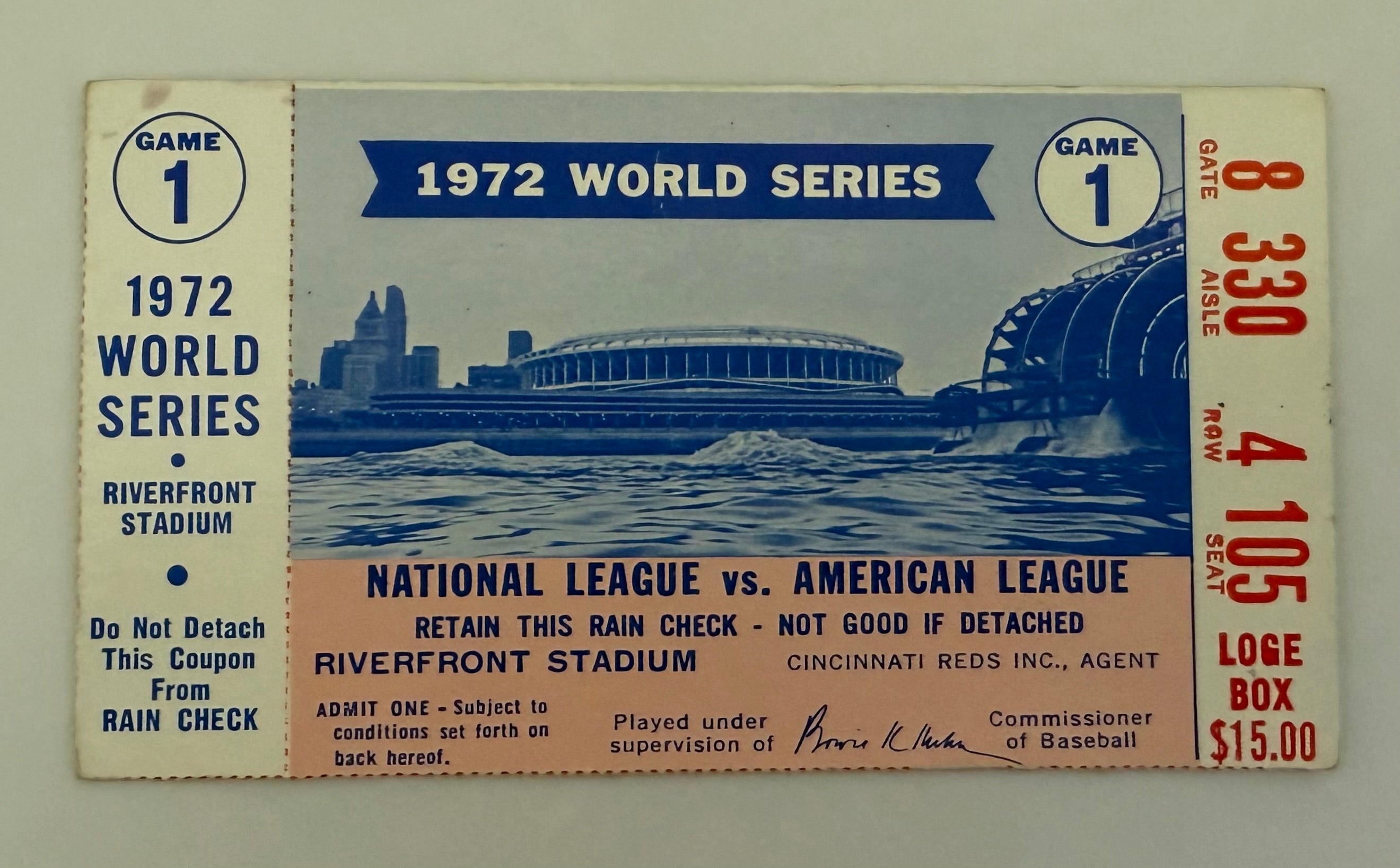 1972 World Series Game 1, Oakland Athletics versus Cincinnati Reds at Riverfront Stadium