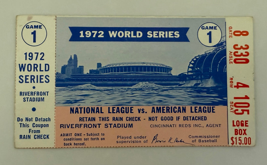 1972 World Series Game 1, Oakland Athletics versus Cincinnati Reds at Riverfront Stadium