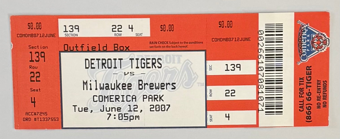 June 12, 2007, Justin Verlander No Hitter