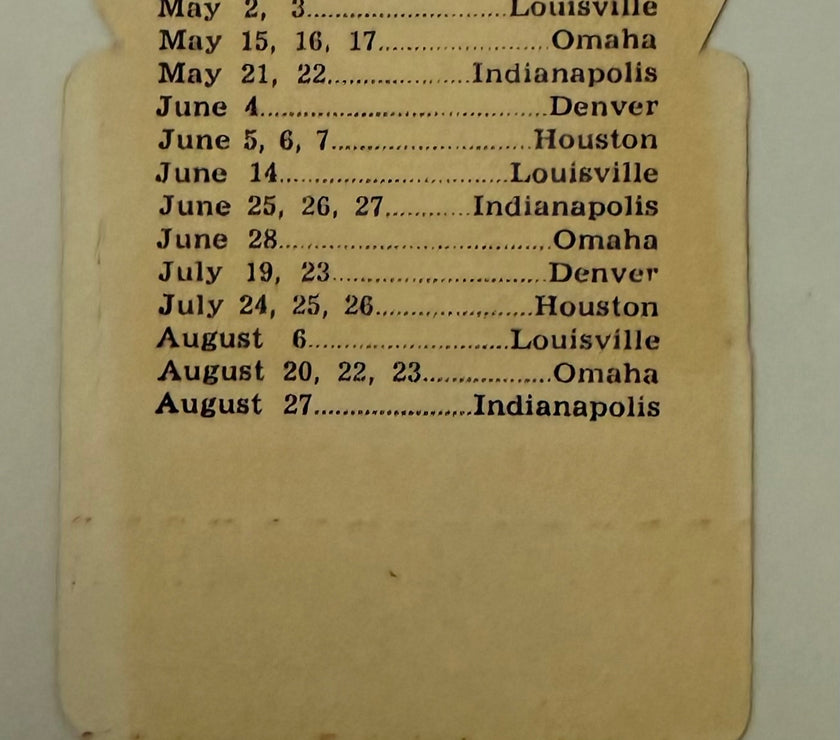 1961 Die Cut Ticket, Opening Day Dallas Fort Worth versus Denver, Lagrave Field