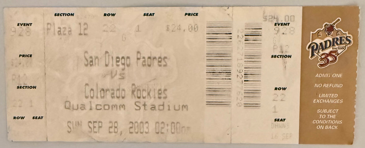 September 28, 2003, San Diego Padres Last Game at Qualcomm Stadium (C)
