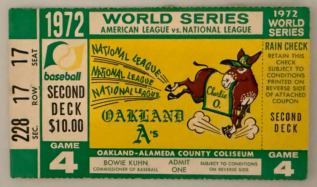 1972 World Series Game 4 Oakland Athletics and Cincinnati Reds in Oakland Colosseum