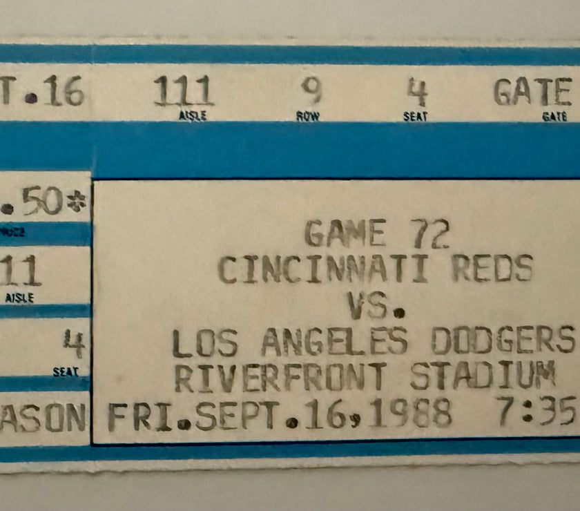 1988 Tom Browning Pitches Perfect Game as a Cincinnati Red versus Los Angeles Dodgers  September 16, 1988
