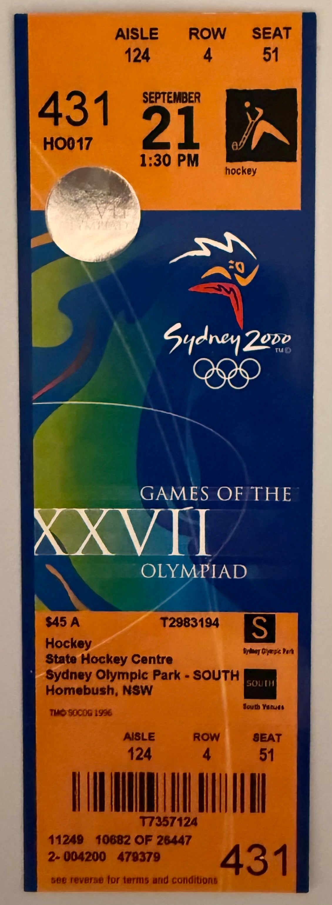 September 21, 2000, Hockey Sydney Olympics