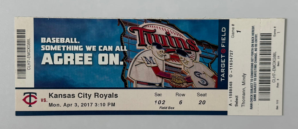 2017 Opening Day Minnesota Twins versus Kansas City Royals, April 3, 2017