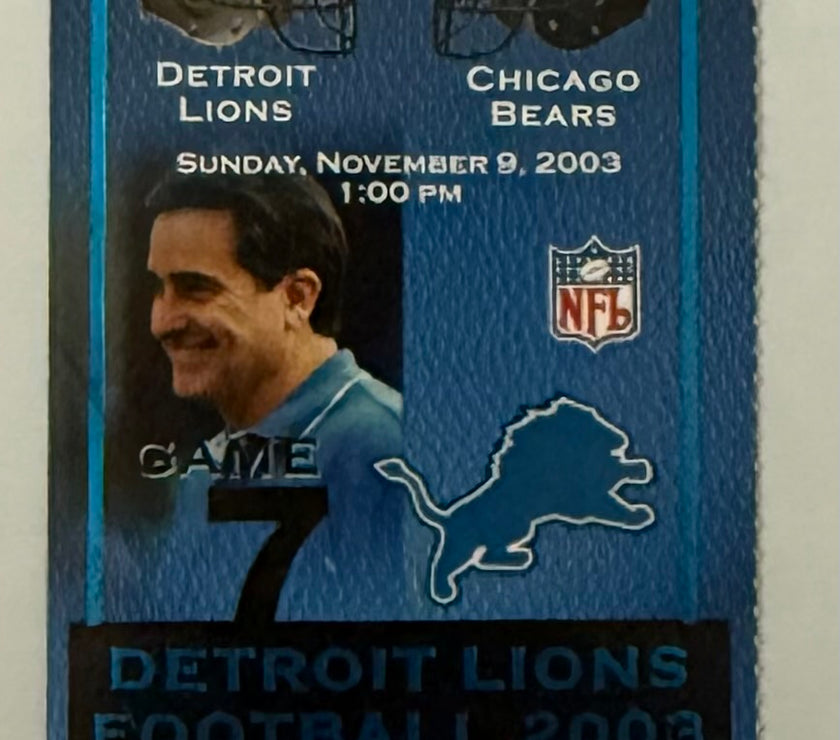 2003 Detroit Lions versus Chicago Bears, November 9, 2003