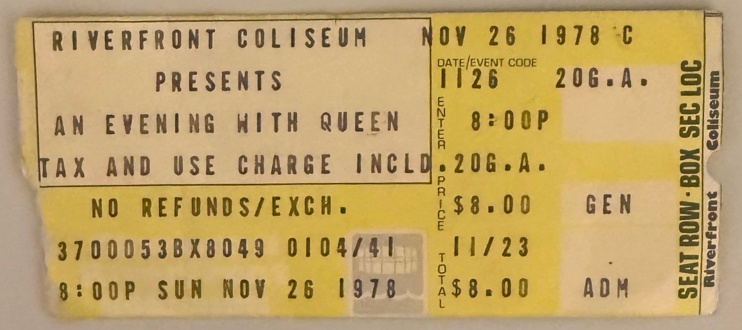 November 26, 1978, An Evening with Queen, Cincinnati Riverfront Coliseum