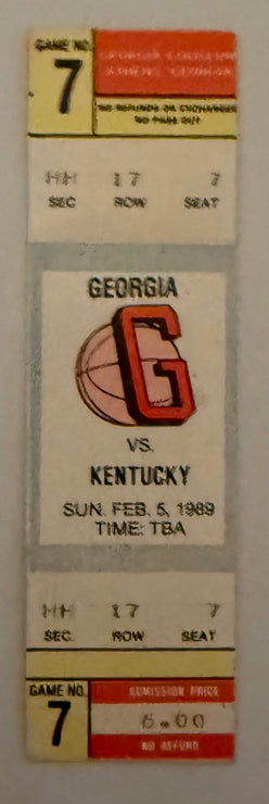 1989 Georgia versus University of Kentucky, February 5, 1989
