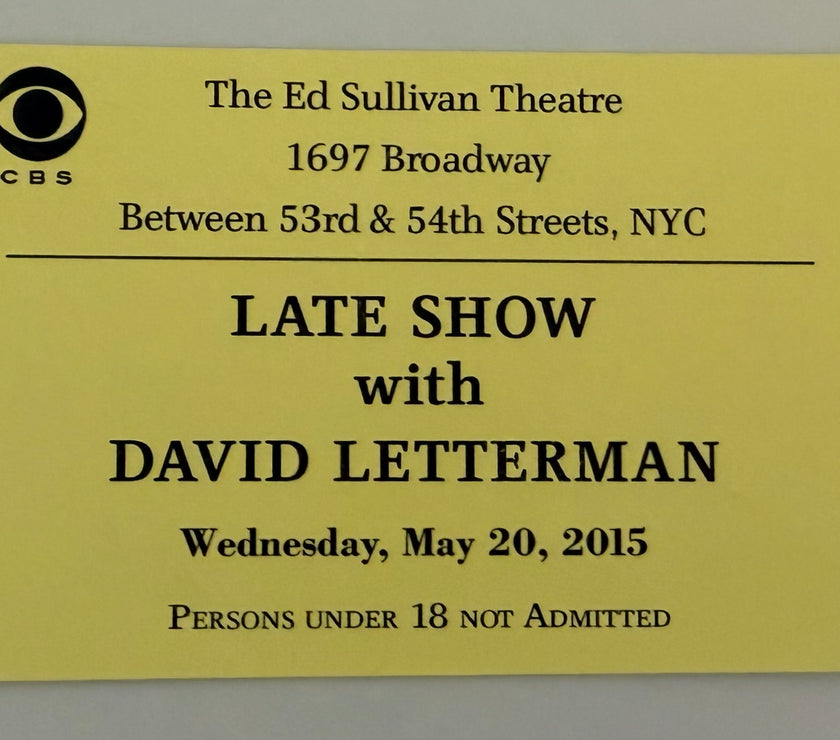 2015 Final CBS Late Show with David Letterman, May 20, 2015, Stub Only