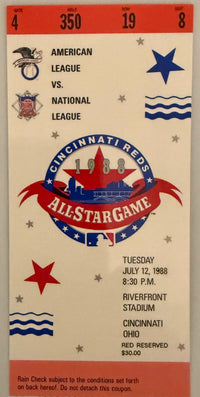 July 12, 1988, Riverfront Stadium Cincinnati, MLB All-Star Game