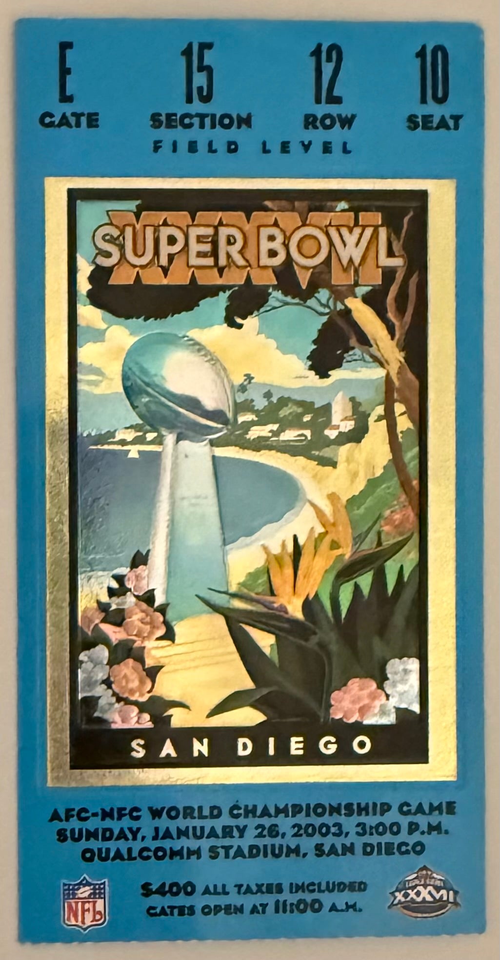 January 26, 2003, Super Bowl XXXVII, Tampa Bay versus Oakland