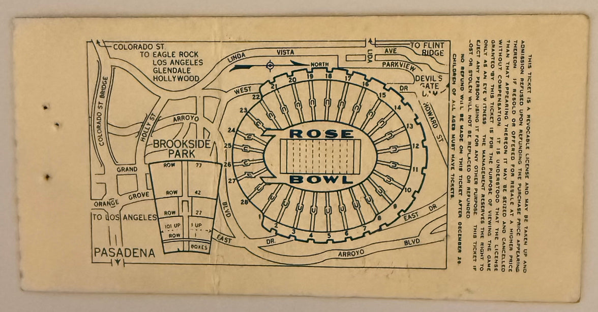 January 1, 1953, Rose Bowl Game, USC versus Wisconsin (C)