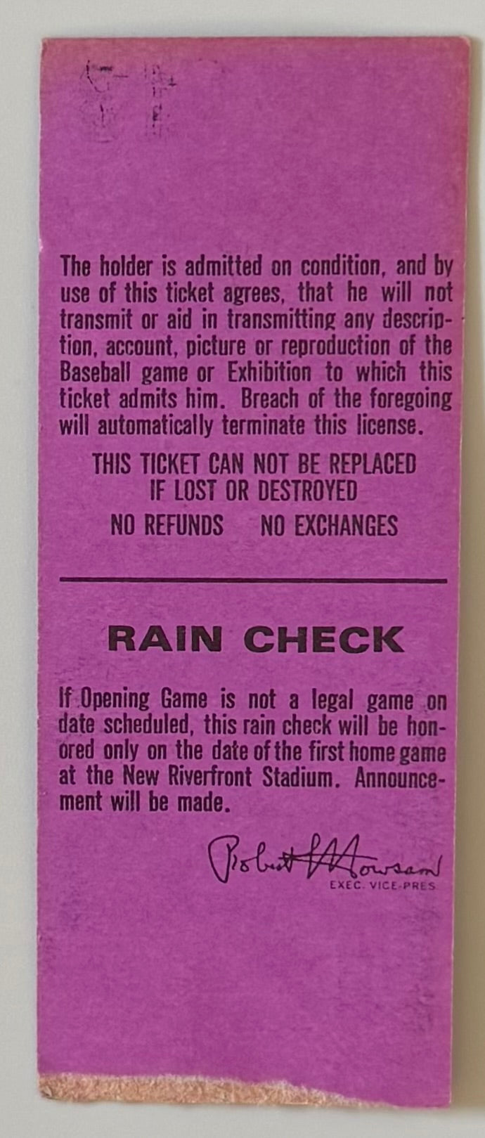 June 30, 1970, Opening Game, Riverfront Stadium, Cincinnati