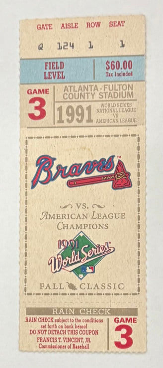 1991 World Series Game 5, Braves versus Twins, 10/22/1991