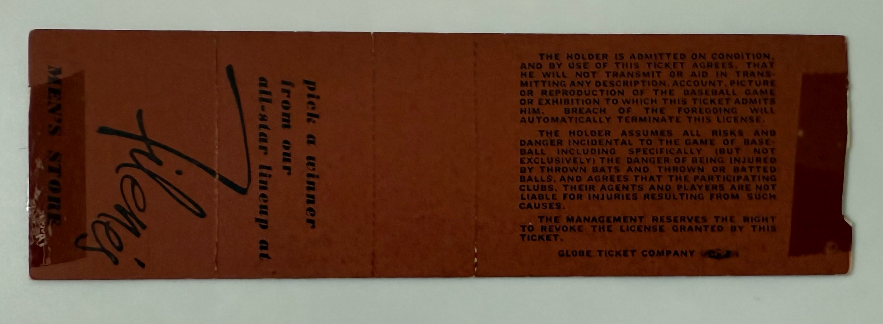 1967 Boston Red Sox Full Ticket from Fenway, 8/23/67, Yaz Home Run
