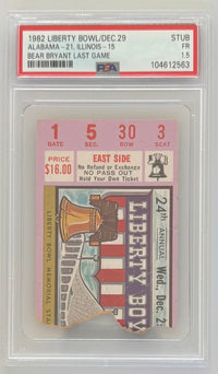 12/29/1982 Bear Bryant Final Game, University of Alabama