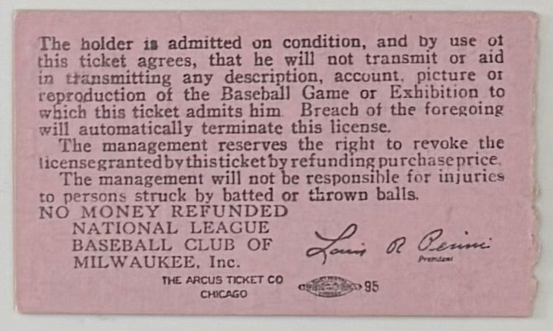 August 15, 1958, Milwaukee Braves, Hank Aaron Two Hits